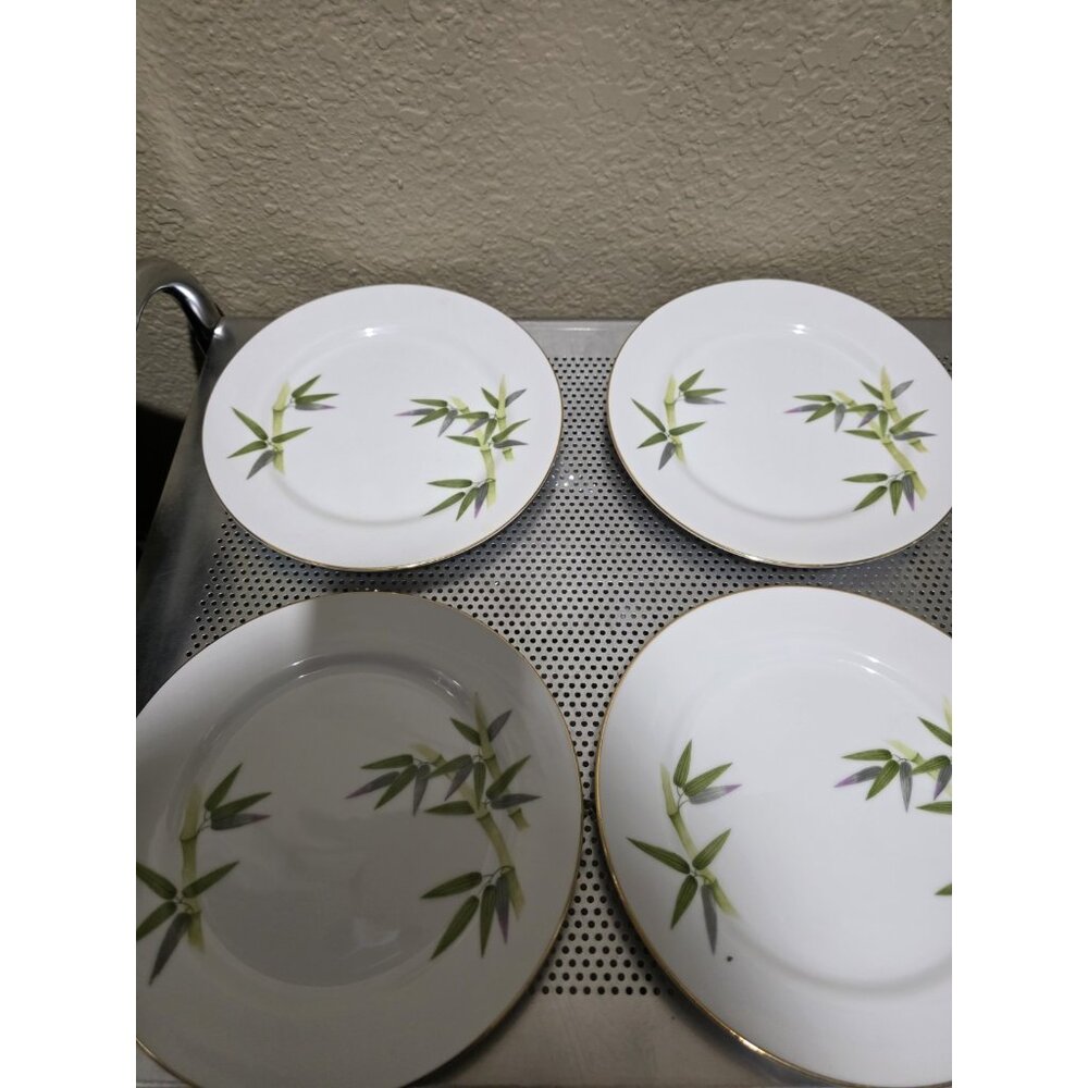 Narumi Bone China Spring Bamboo Set Of 4 Appetizer Bread Plates Vintage